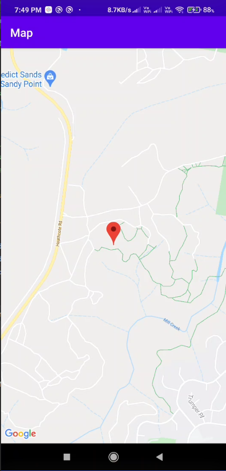Map Zoom level 15: Street