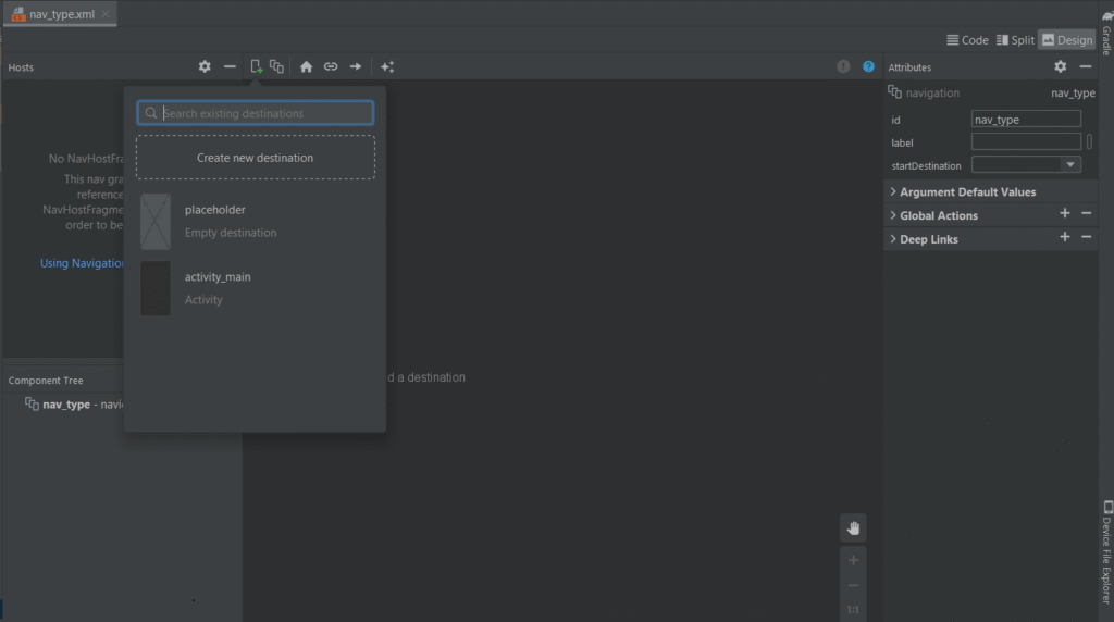 Add new navigation destination