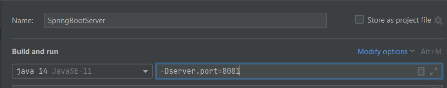 change default port in IntelliJ