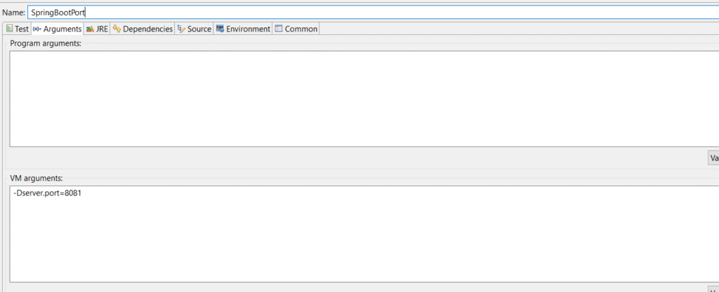 Change port in STS or Eclipse